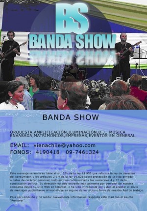 christian vera oficios y profesiones en Santiago |  ORQUESTA BANDA SHOW CHILE, CONJUNTOS