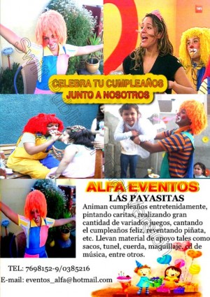 Alfa Eventos Cumplea&ntilde;os oficios y profesiones en La Reina |  Fiestas Infantiles Payasitas Titeres Magos Decoracion Con Globos  7698152, Lazy Town Pintacaritas Corporeos Inflables Monitores Mesas y Sillas.