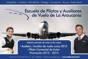 Escuela de pilotos y auxiliares de vuelo de la Araucania oficios y profesiones en Concepci&oacute;n |  &iquest;Trabajar en una L&iacute;nea A&eacute;rea o Aeropuerto? Piloto Comercial, Azafata., Estudia en la Escuela de Pilotos y auxiliares de vuelo de la Araucania