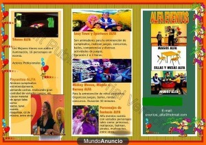 Alfa Eventos Cumplea&ntilde;os oficios y profesiones en Santiago |  Animaciones Payasitas Funcion Titeres Show Magos Lazy Town 2261874, Fiestas Infantiles Barney Minnie Mickey Inflables Mesas y Sillas.
