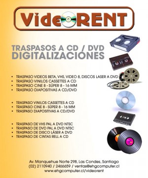 abepub oficios y profesiones en Las Condes |  TRASPASO DE VIDEOS BETA - VIDEORENT, Traspaso de videos - digitalizacion de videos