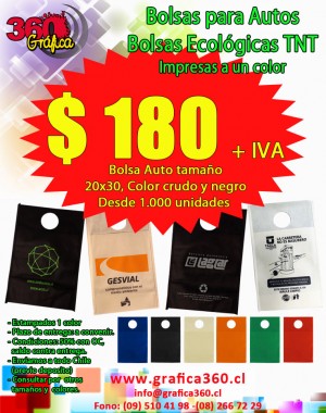 Roberto Jimenez oficios y profesiones en Santiago |  Bolsas para autos- ecol&oacute;gicas tnt - bolsas vehiculos, Bolsas estampadas en serigraf&iacute;a