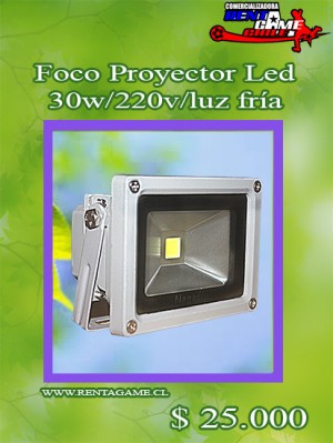 RENTAGAME CHILE oficios y profesiones en La Cisterna |  Foco proyector led  30 watt/luz fria  precio oferta$  25.000, Rentagame: es lider en iluminacion led