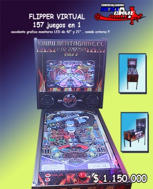 RENTAGAME CHILE oficios y profesiones en La Cisterna |  Flipper virtual 157 juegos en 1/precio: $ 1.150.000, Rentagame: maquinas de juego:  accesorios,repuestos, servicio tecnico